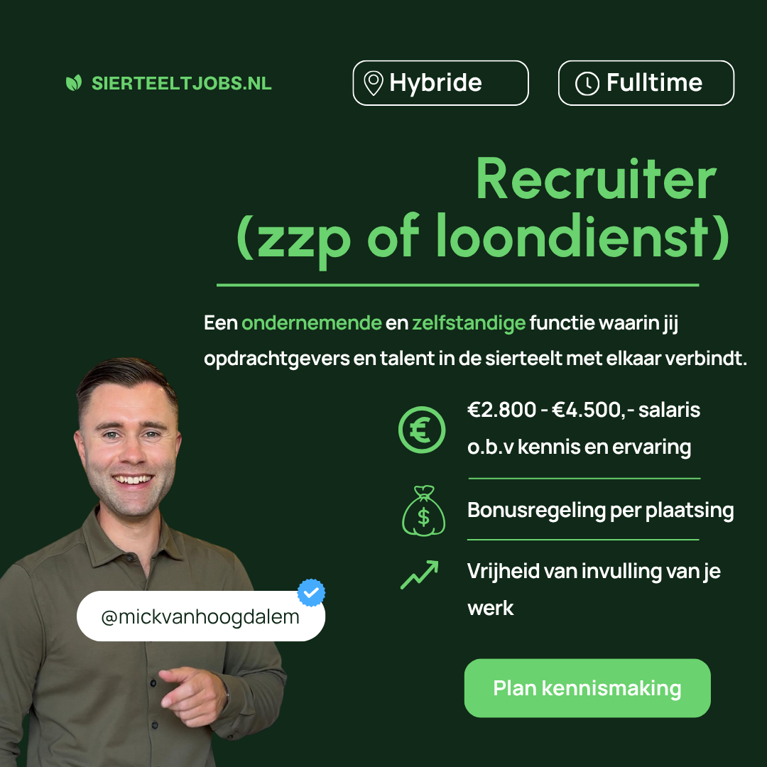 Recruitment Consultant Sierteelt